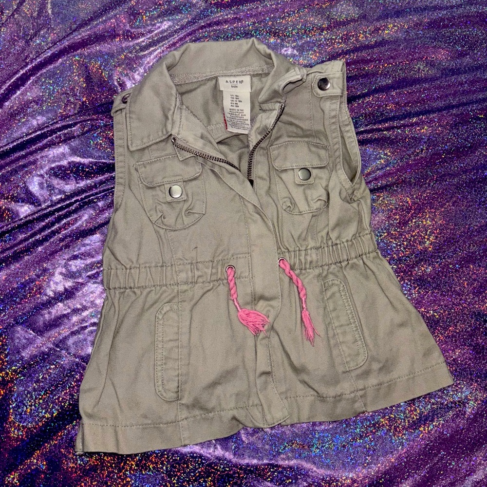 Aspen Kids Khaki Green Utility Vest